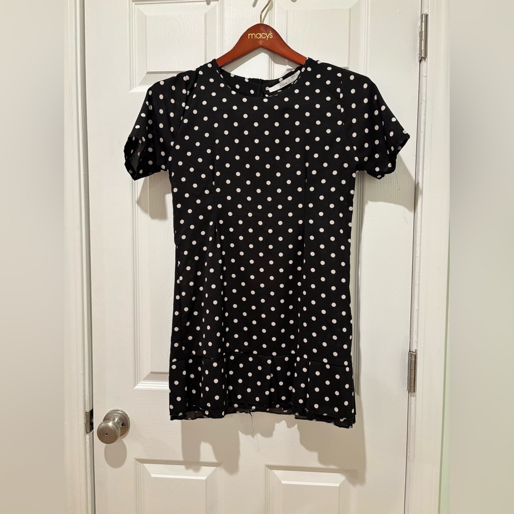 Zelena polka dot mini dress size L